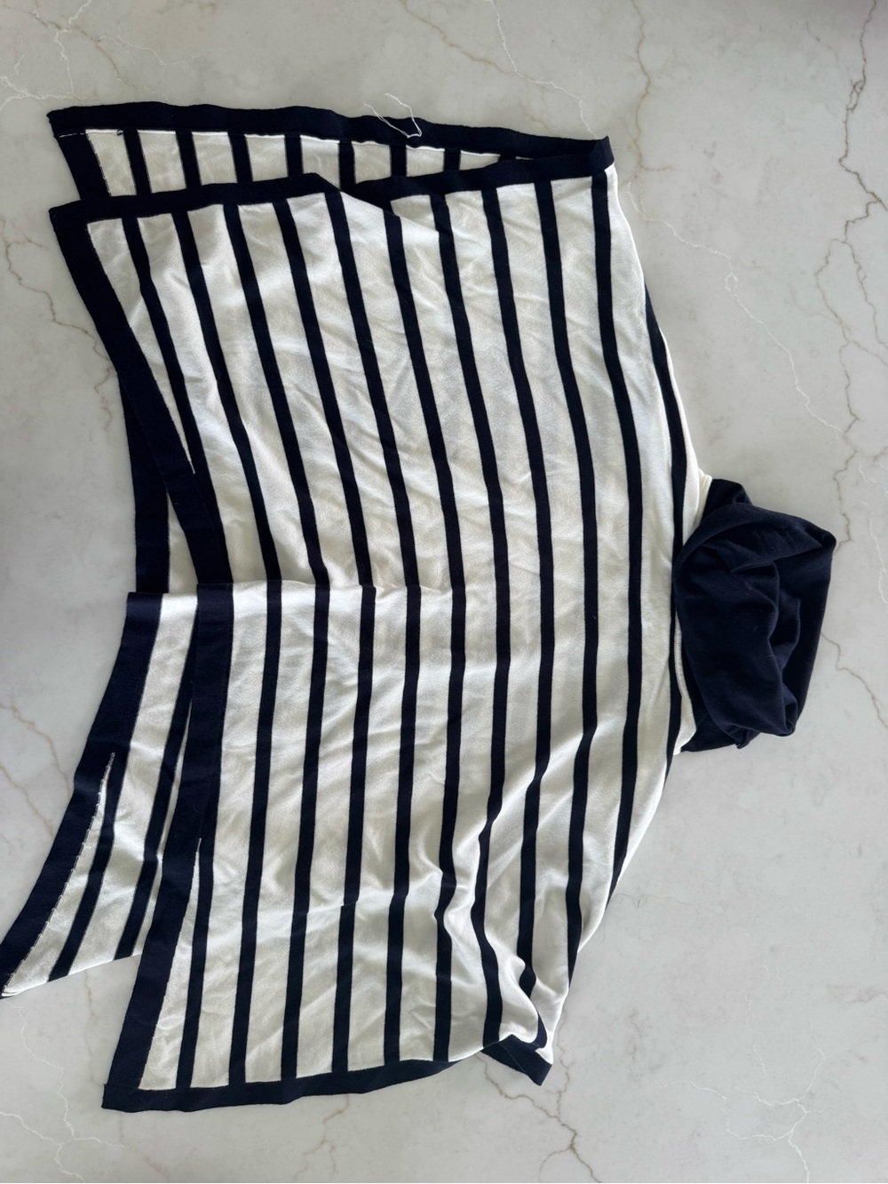 THML Black and White Striped Lightweight Sweater Poncho